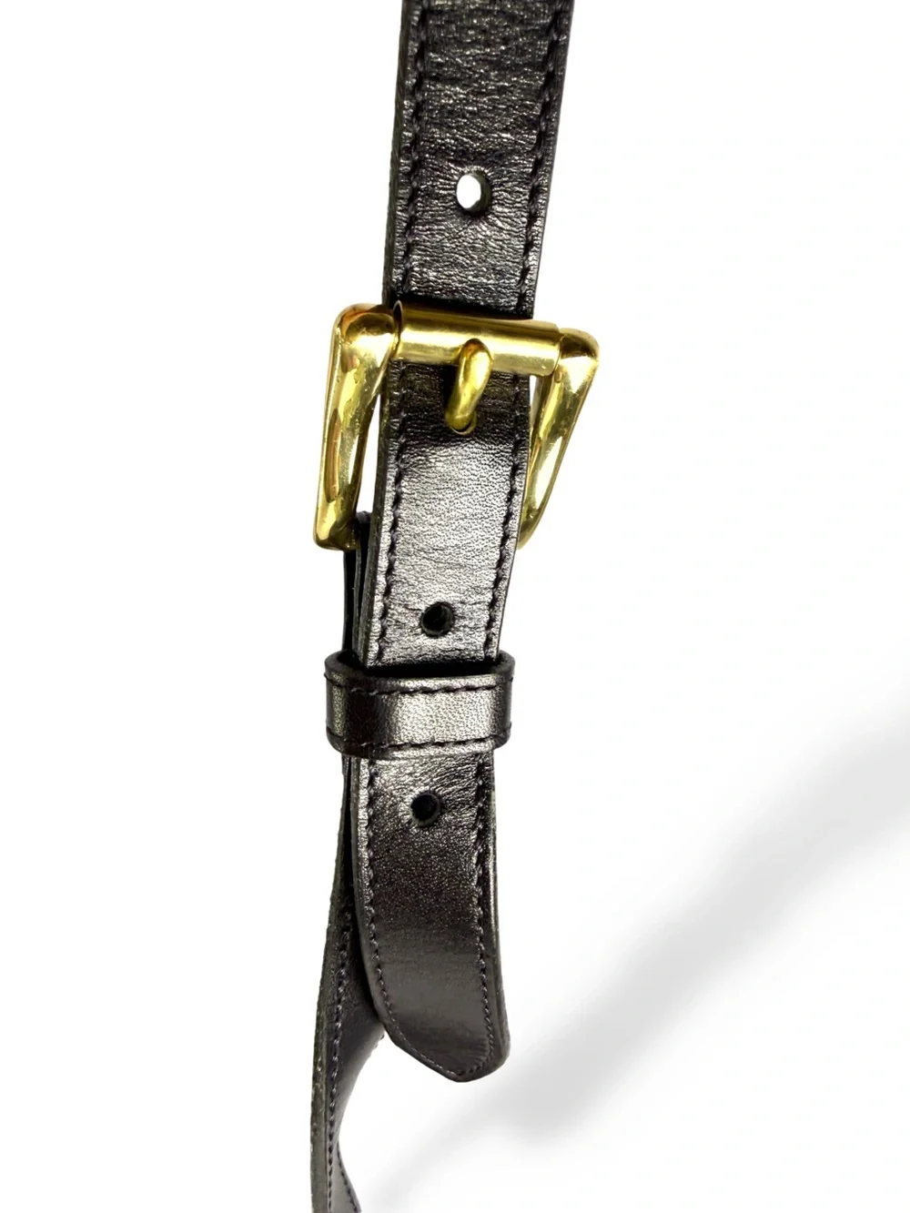 Dooney & Bourke Black Pebbled Leather Messenger with Gold-Tone Buckle